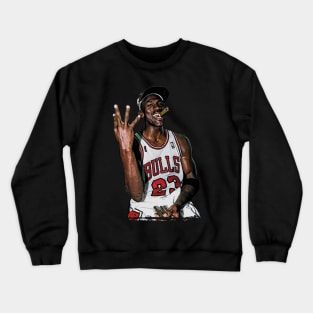 Michael Jordan Drawing Vintage Halftone Crewneck Sweatshirt